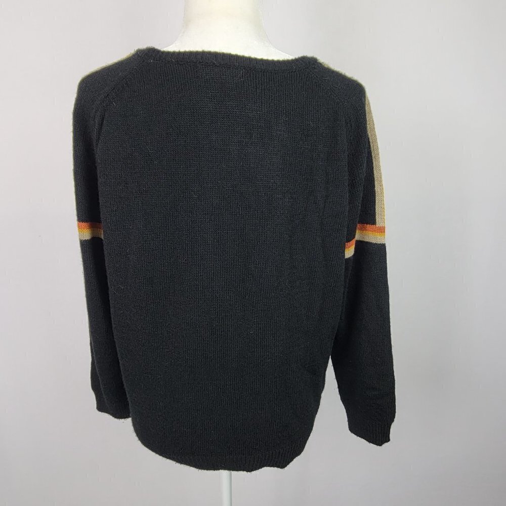 Don't  Ask Why Sweater Black Long Sleeve Boat Neck Pullover Acrylic Women's OS - Picture 4 of 9